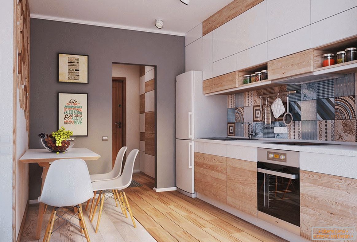 Küche in einer kleinen modernen Wohnung