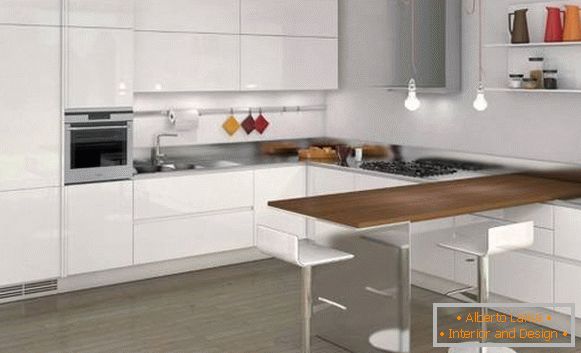 Eckküchen mit Theke - modernes Design auf dem Foto