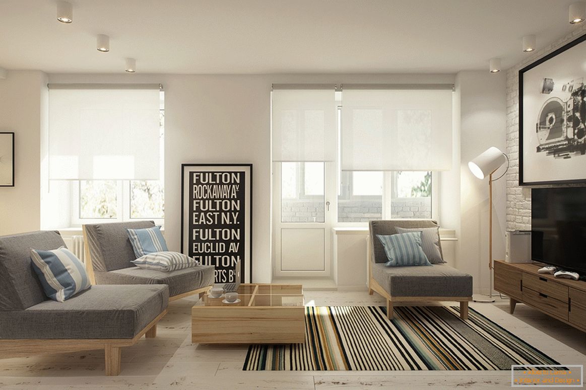 Design eines kleinen Studio-Apartments im skandinavischen Stil - фото 2