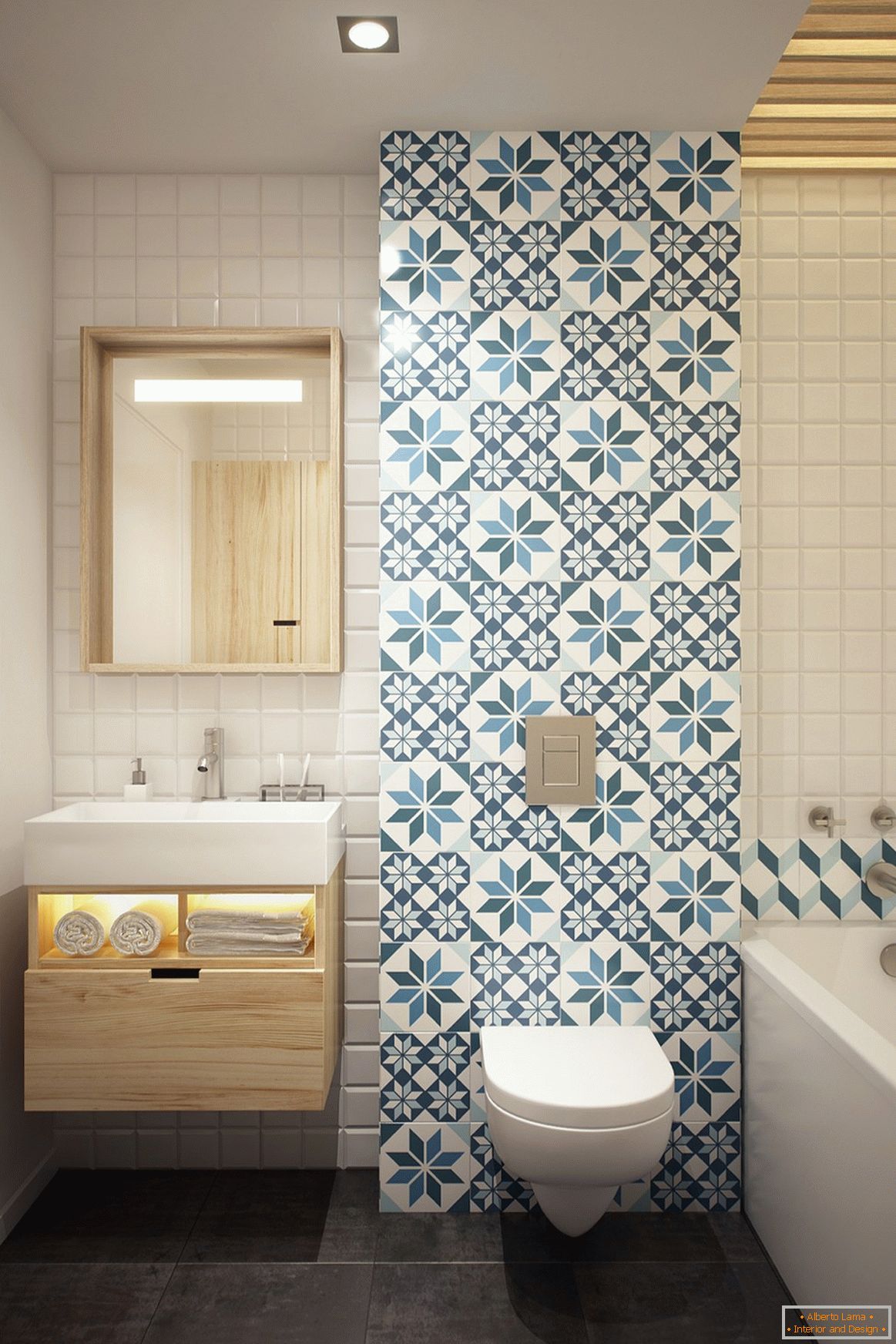 Badezimmerdesign im skandinavischen Stil
