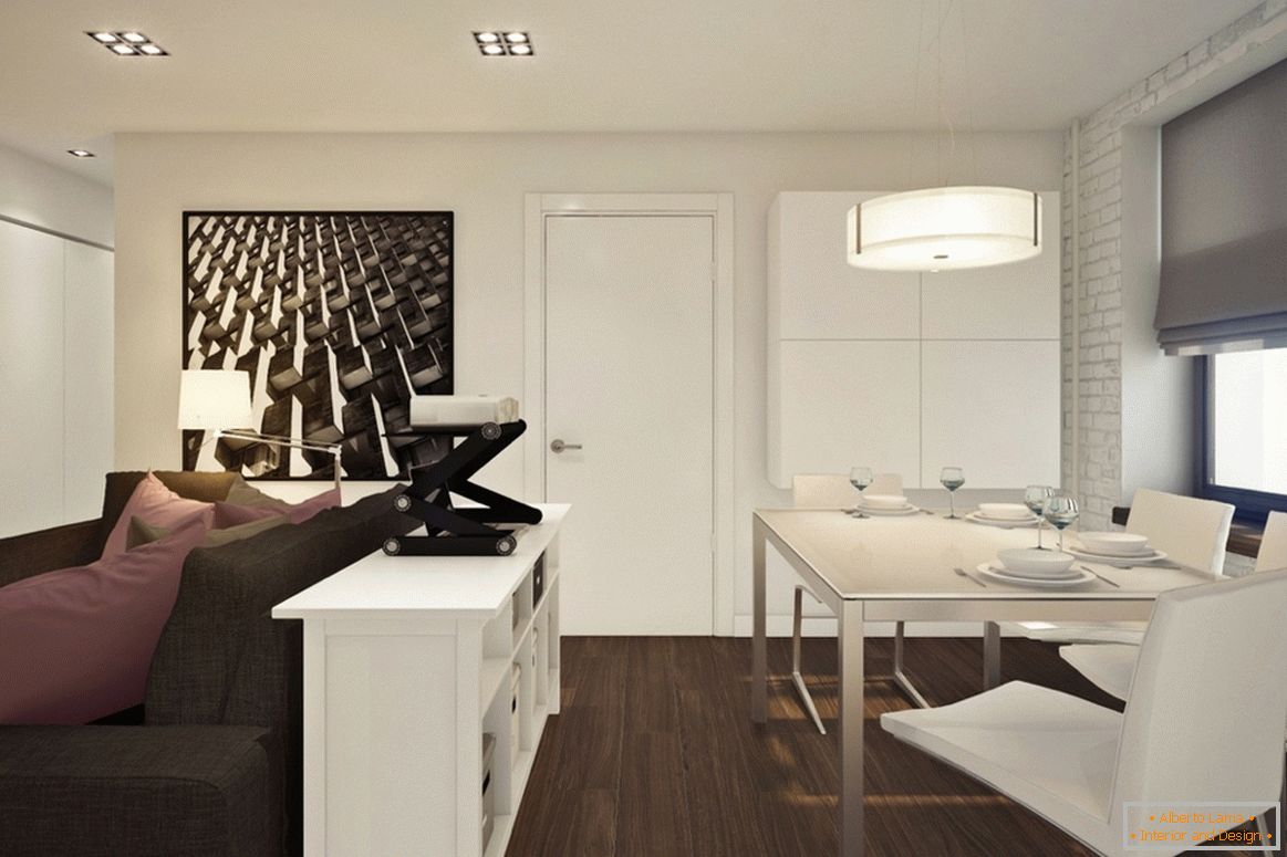 Design eines kleinen Studio-Apartments mit lila Akzenten - фото 4