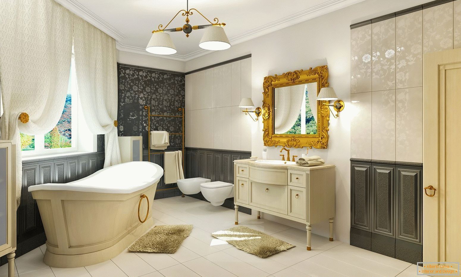Badezimmerdesign im klassischen Stil