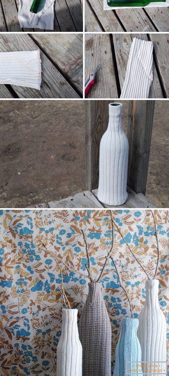 Wie man eine schöne Vase mit eigenen Händen aus einer Flasche macht
