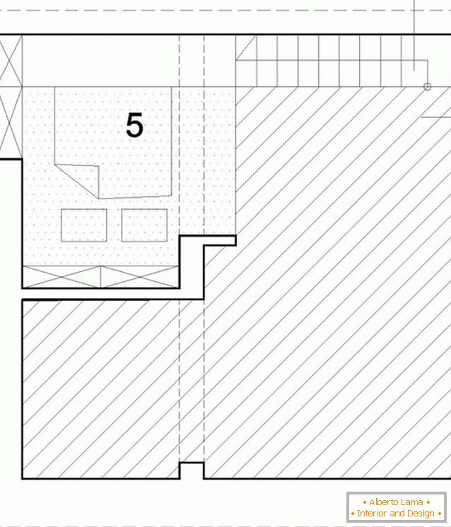 Planung der zweiten Ebene einer zweistöckigen Studio-Wohnung in Polen
