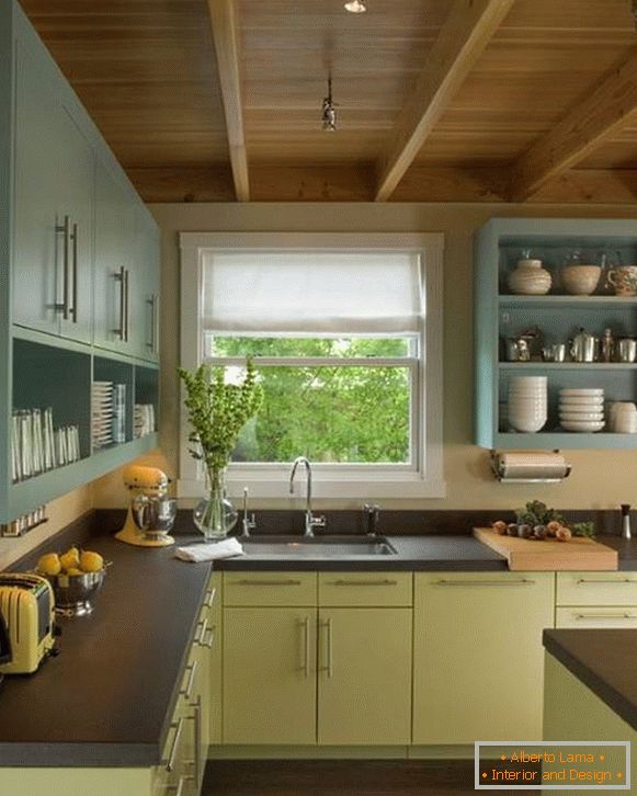 Rustikale blaue Küche