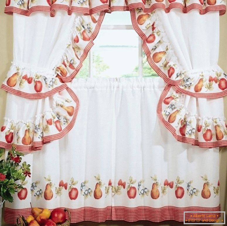 schöner Vorhang für Küche-mit-Bild-Frucht