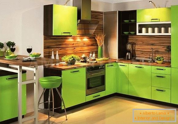 braun-grüne Küche-dizayn