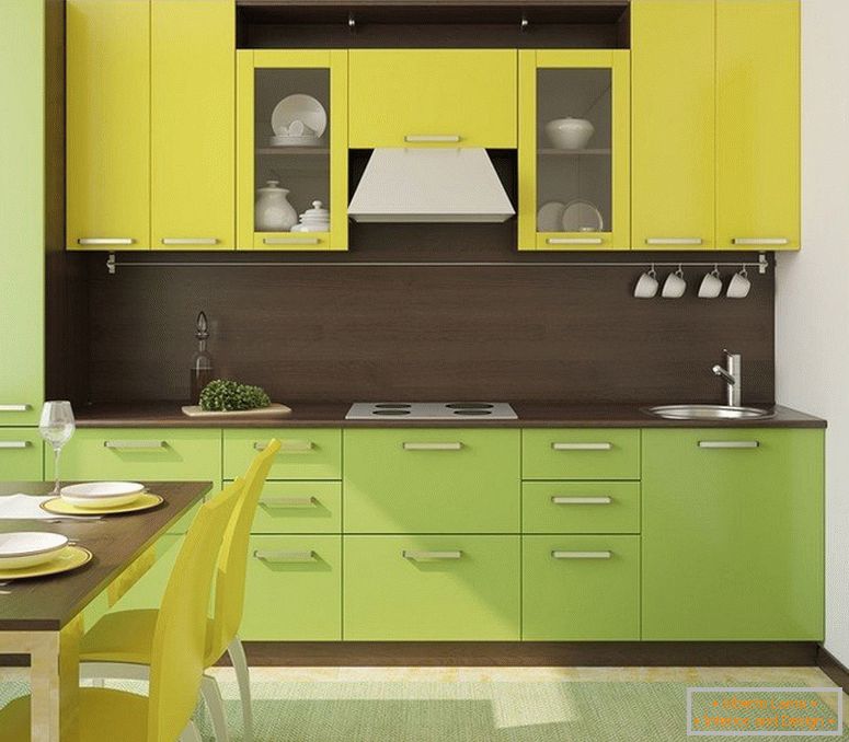 Gelbgrüne Küche