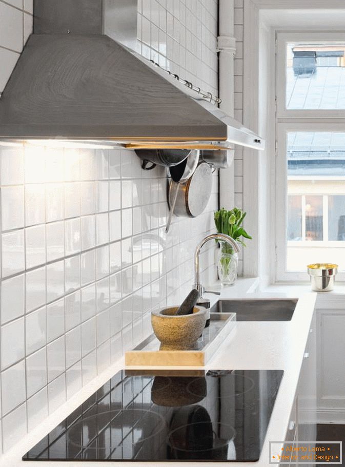 Küche Apartment-Studio im skandinavischen Stil