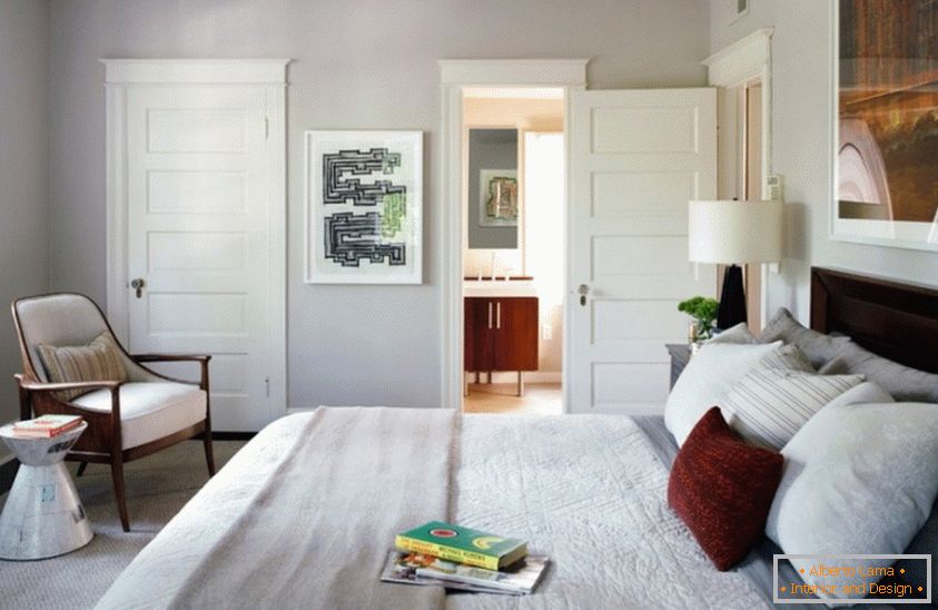 Schlafzimmerdesign in sanften hellen Pastellfarben