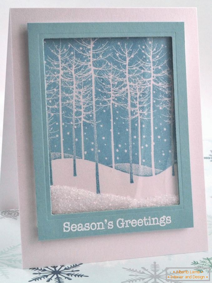 Weihnachtskarte mit Schnee