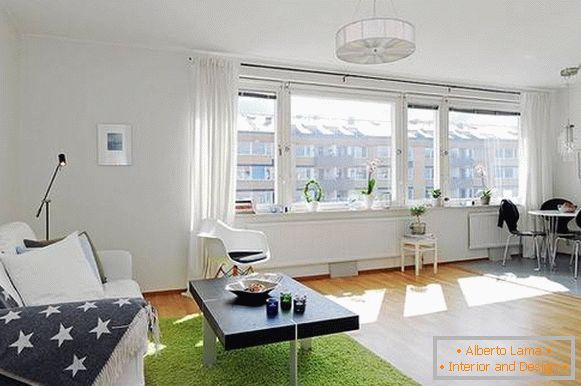 Design-Wohnung 44 Quadratmeter. m. в скандинавском стиле