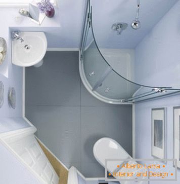 Innenarchitektur in einem kompakten Badezimmer