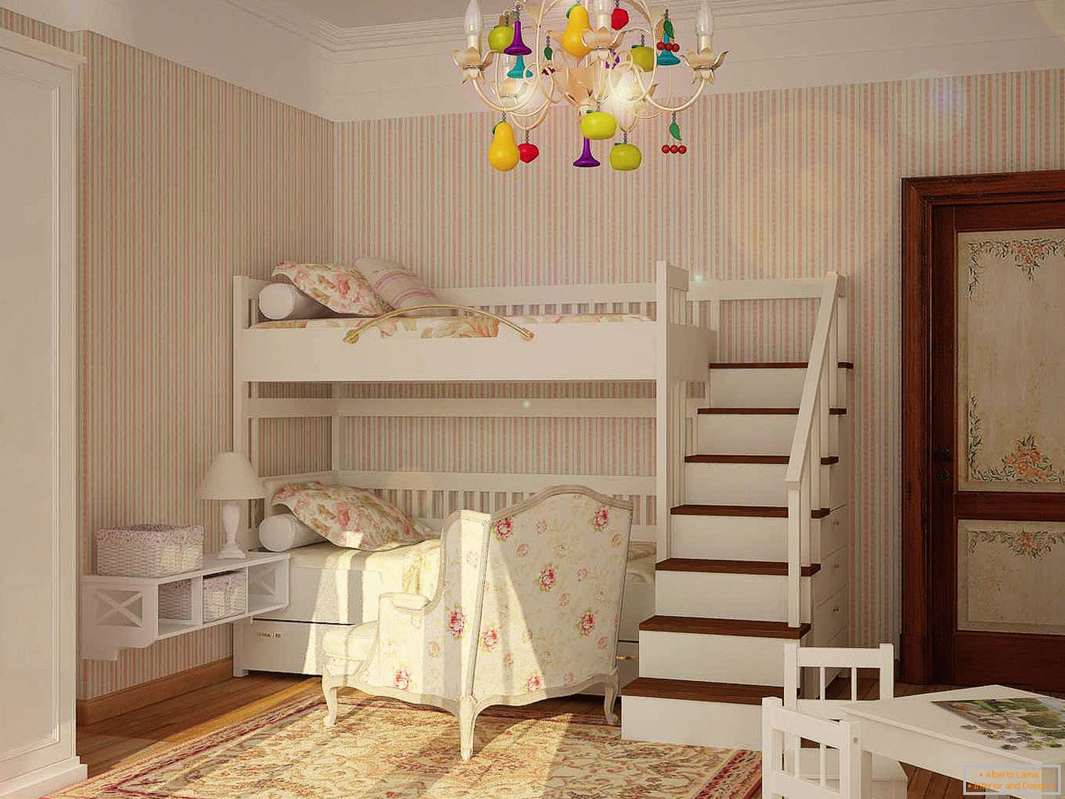 Design eines Kinderzimmers für zwei Kinder