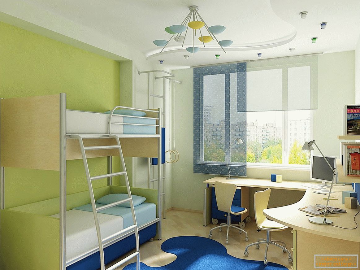 Design eines Kinderzimmers für zwei Kinder