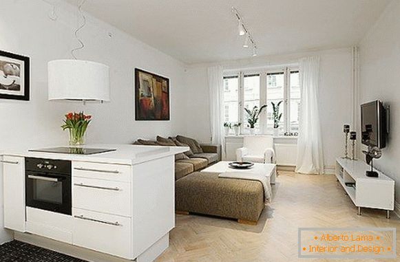 Stilvolles Studio-Apartment in weißer Farbe