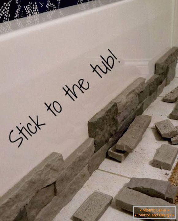 Beenden Sie das Bad mit einem Stein