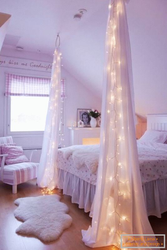LED-Hintergrundbeleuchtung im Schlafzimmer