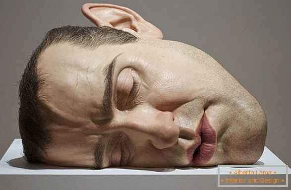 Skulptur des Kopfes eines Mannes, Ron Maesk