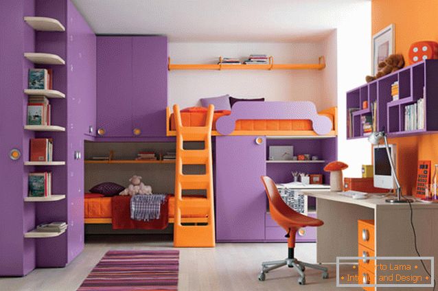 Violettes orange Design für Kinder