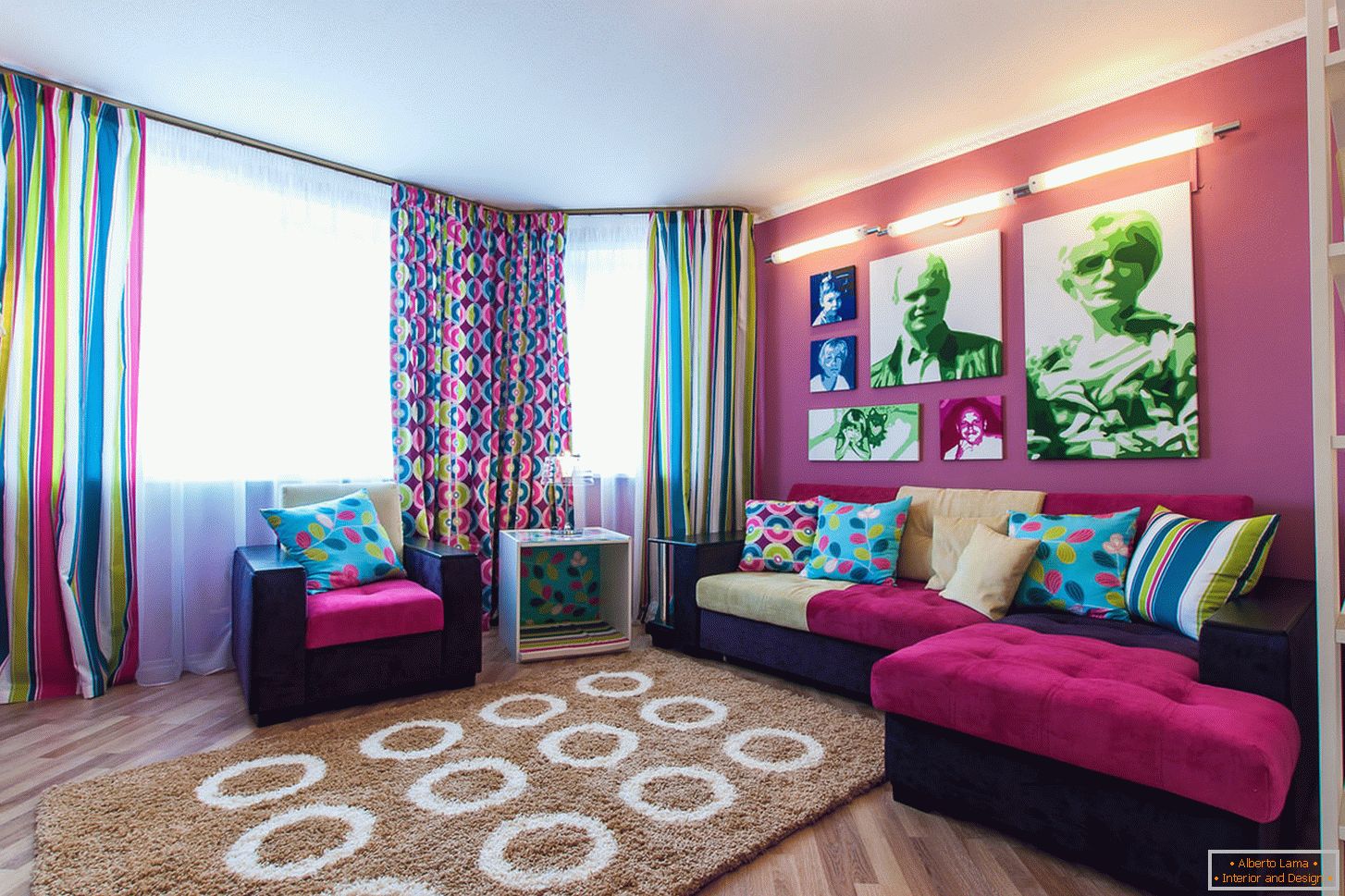 Helle Farben im Design des Wohnzimmers