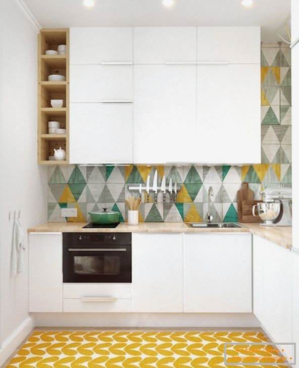 Geometrisches Muster im Design der Küche