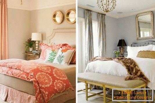 Schlafzimmerdesign mit goldenem Dekor
