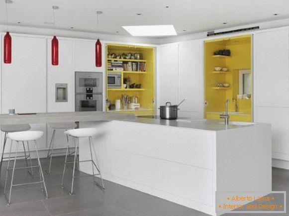 Gelbe Farbe in der Psychologie der Küche