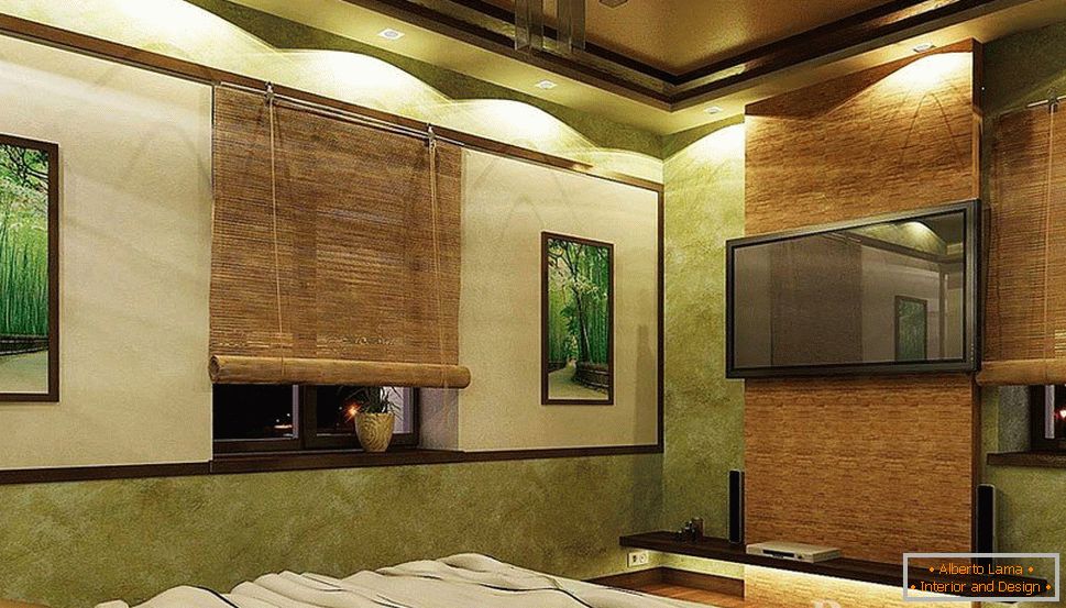 Bambus im Inneren des Schlafzimmers