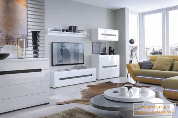 Weiße modulare Wohnzimmermöbel im modernen Stil