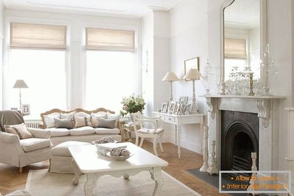 Französischer weißer Wohnzimmermöbel Klassiker