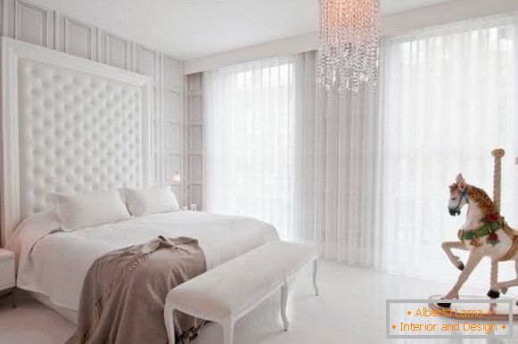 Luxus weißes Schlafzimmer Design Foto