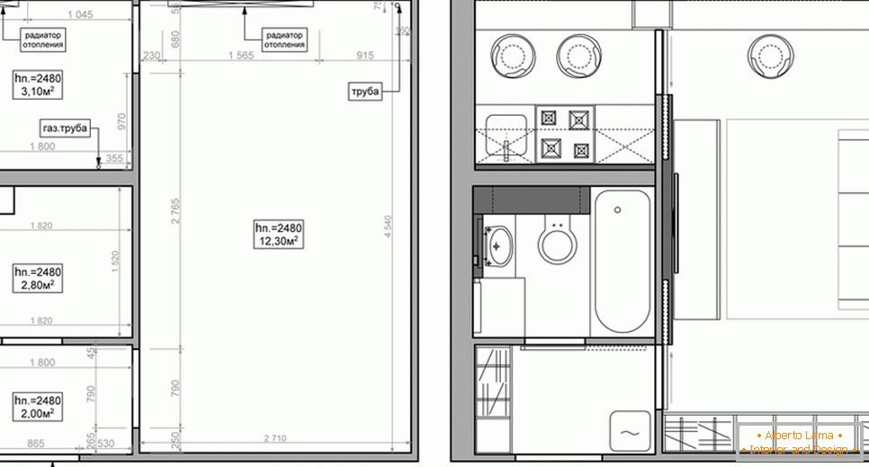 Planung und Einrichtung von Studio-Apartments