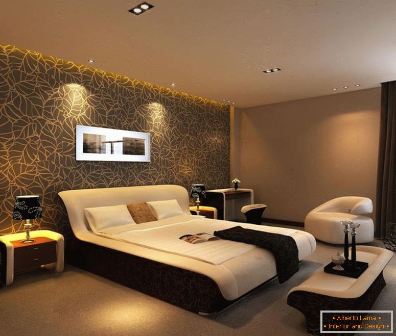 braun-akzente-wand-idee-für-groß-schlafzimmer-kombinieren-mit-blumen-hintergrund-drucken-und-fertig-mit-bequem-bett-plus-angenehm-weiß-sofa