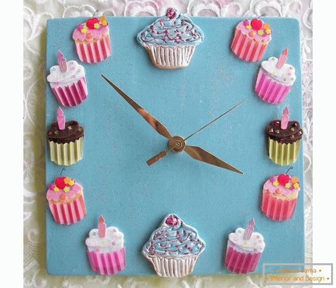 Wanduhr Cupcakes