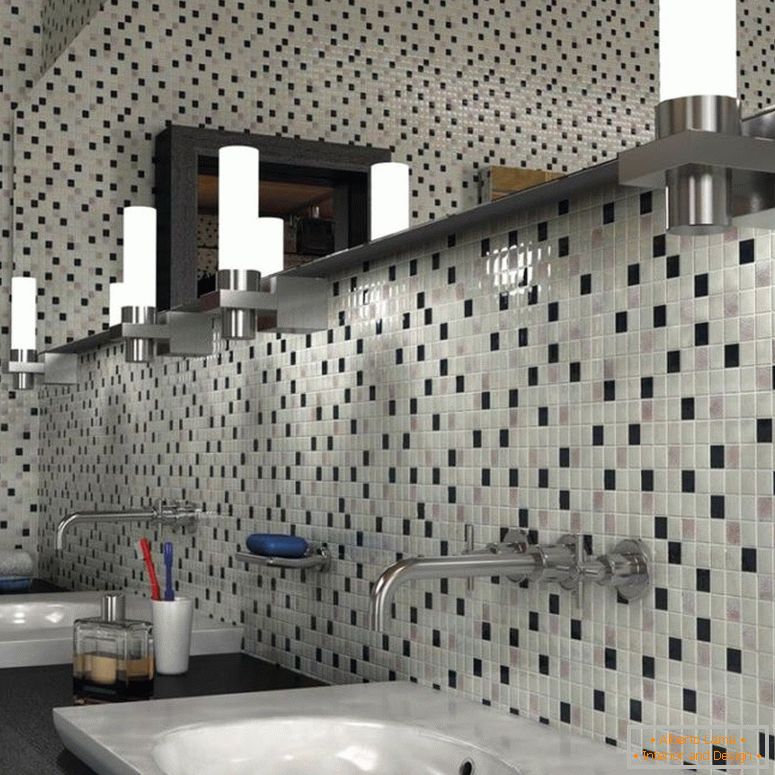 Schwarz-Weiß-Mosaik-in-Dekoration-Bad-Zimmer