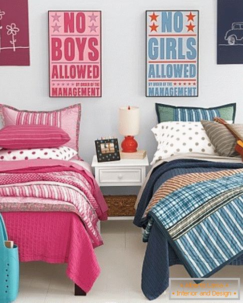 Schlafzimmer Dekor für Kinder verschiedener Geschlechter