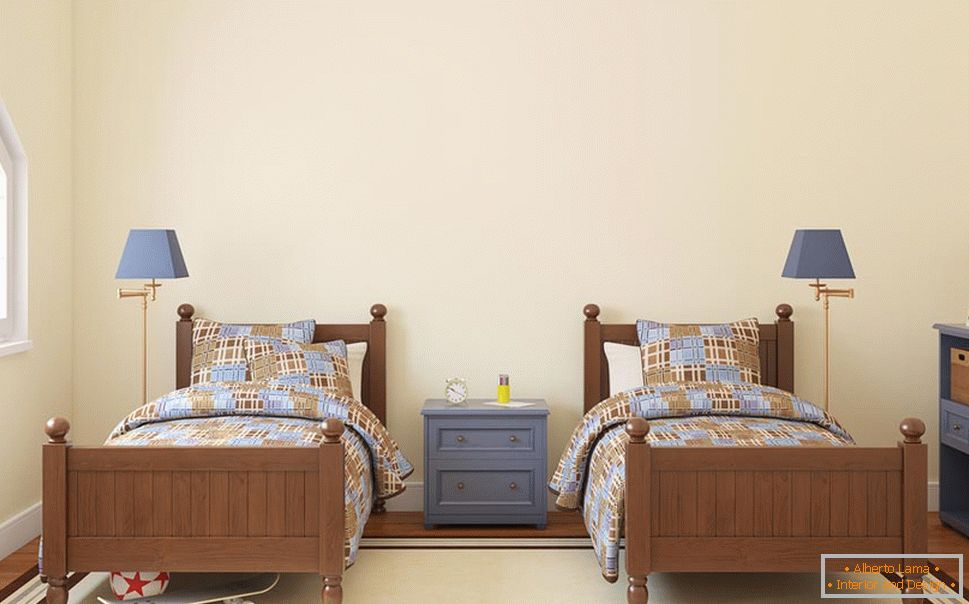Betten mit dem gleichen Design im Kinderzimmer für zwei Jungen
