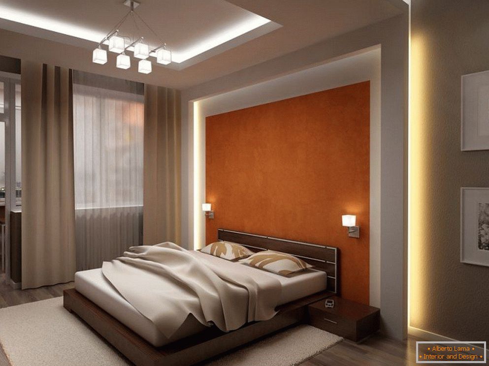 Schlafzimmerdesign mit Licht