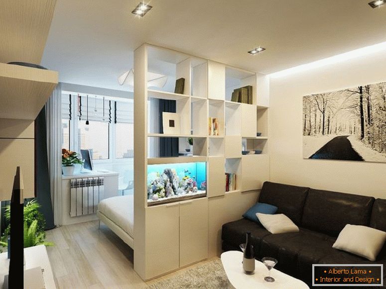 Design einer Ein-Zimmer-Wohnung von 54 qm