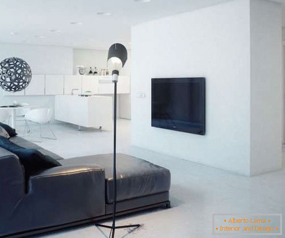 Design eines Einzimmer-Studio-Apartments im Stil des Minimalismus