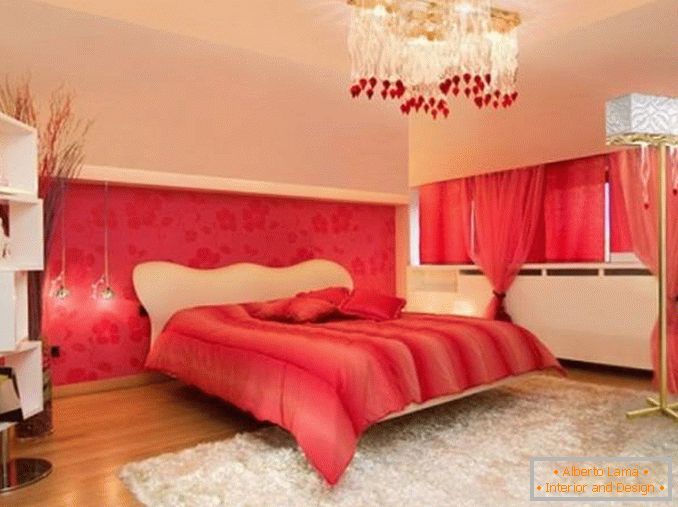 rotes weißes Schlafzimmerdesignfoto, Foto 17