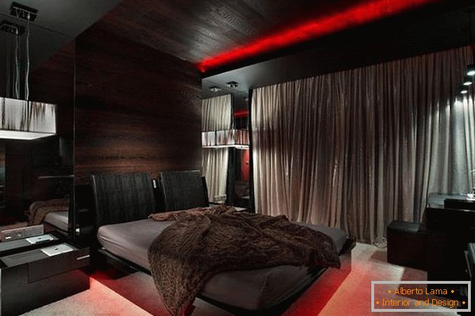 Schlafzimmer Design in schwarz und rot, Foto 18
