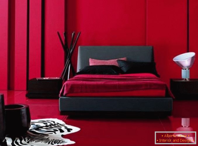 schwarz und rot Schlafzimmer Design, Foto 21