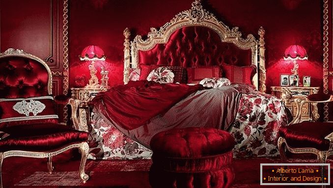 rotes Schlafzimmerdesign, Foto 3
