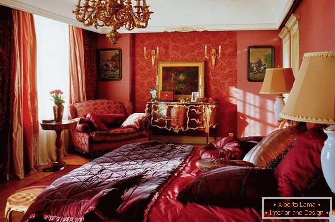 rotes Schlafzimmerdesignfoto, Foto 4