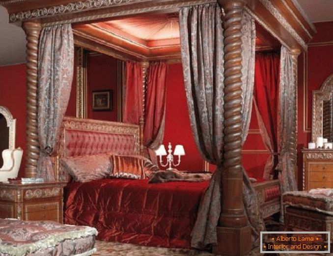 Schlafzimmer in roter Farbe Foto Design, Foto 5