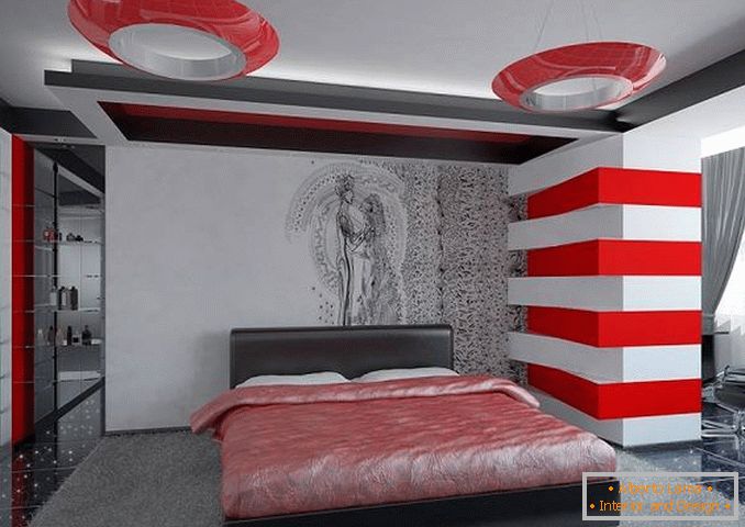 rotes Schlafzimmerdesign, Foto 7