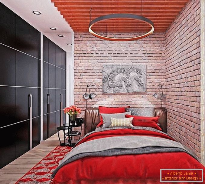 rotes Schlafzimmerdesign, Foto 8