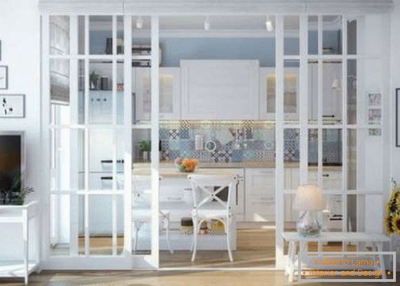 Design des Wohnzimmers kombiniert mit Küche, Foto 37